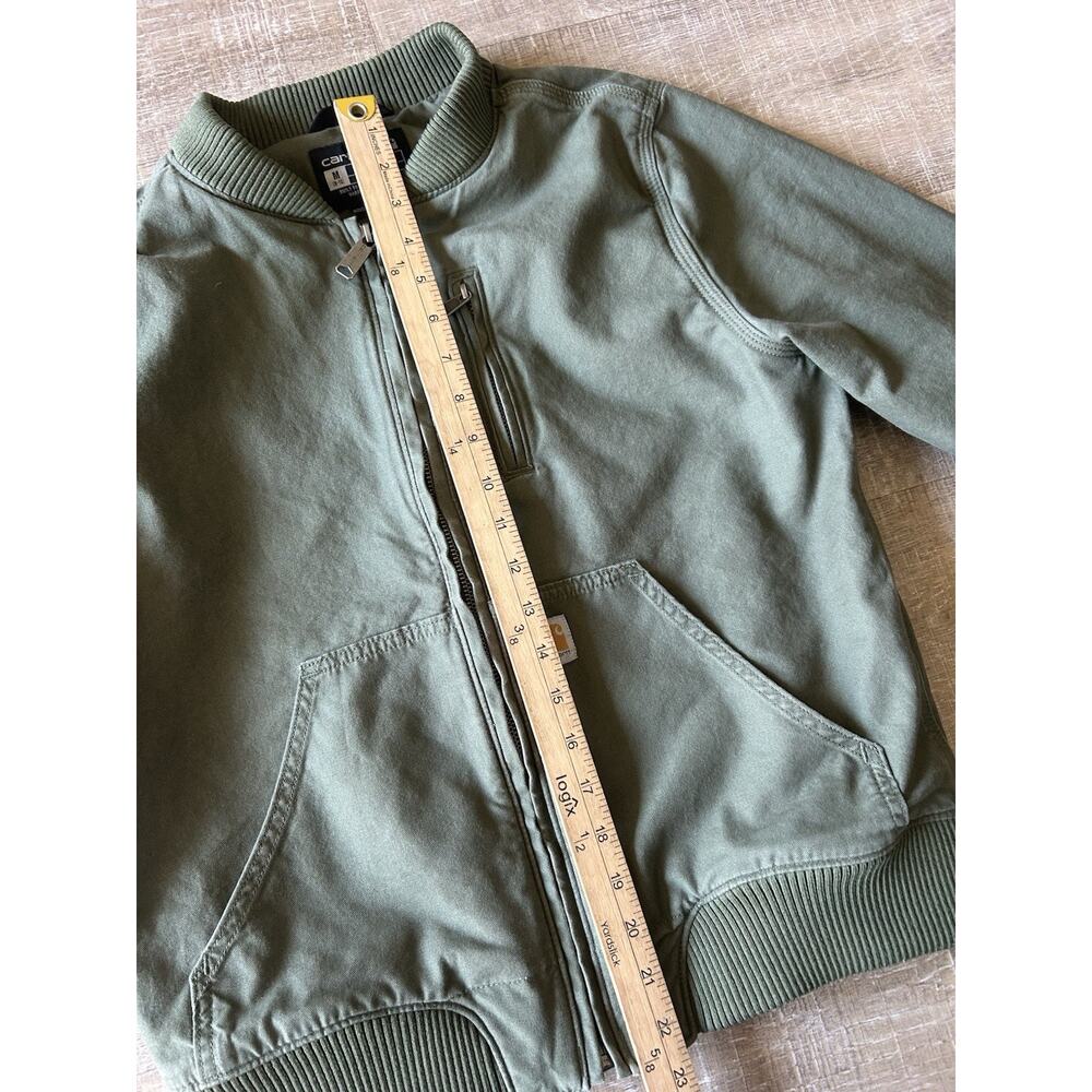 Carhartt Crawford Bomber Jacket Womens M Green Canvas Relaxed Fit OJ2524-W - Picture 7 of 16